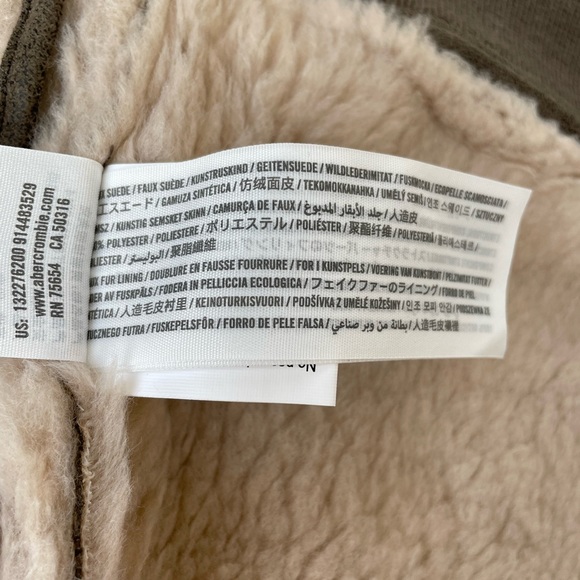 Abercrombie & Fitch Vegan Suede Jacket Coat with Faux Fur Lining, Brown, Men’s M - Picture 10 of 13